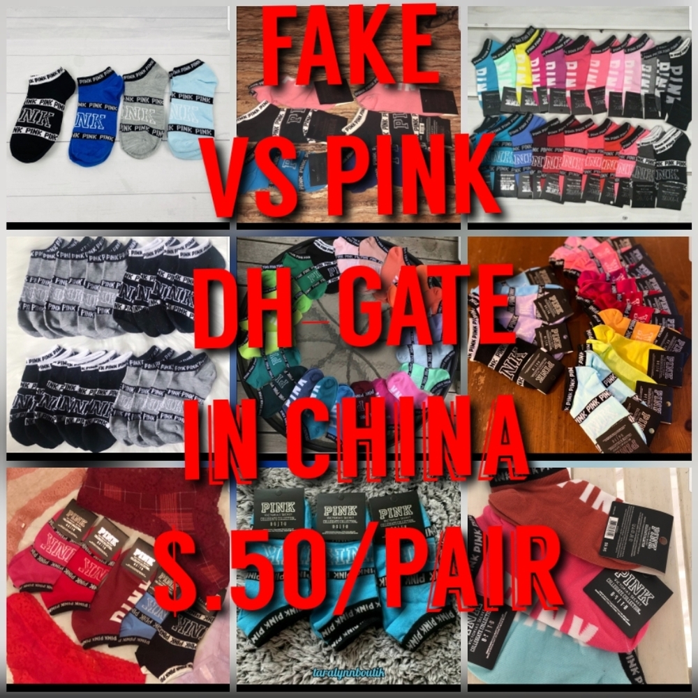 🚫FAKE VS PINK SOCKS🚫 BUYER BEWARE! - Picture 8 of 15
